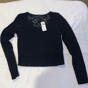 Abercrombie & Fitch black lace long sleeves size S